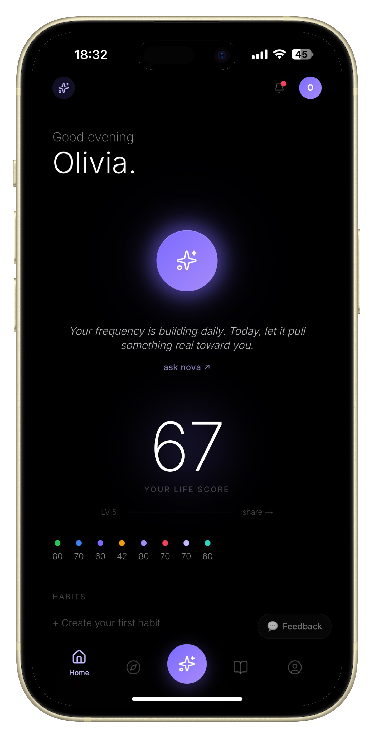 LifeOS home screen